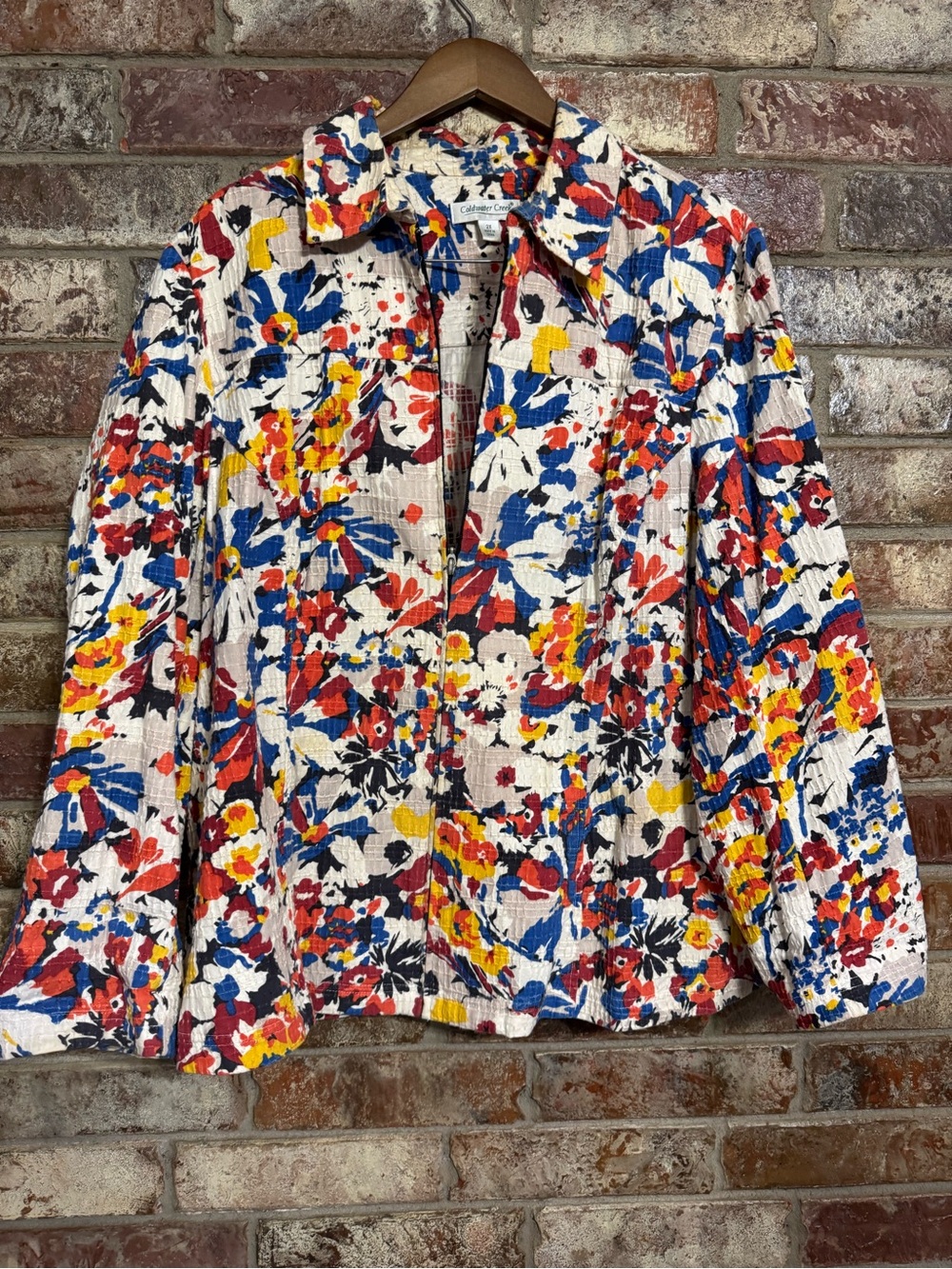 Y2K Coldwater Creek wearable art lightweight jacket